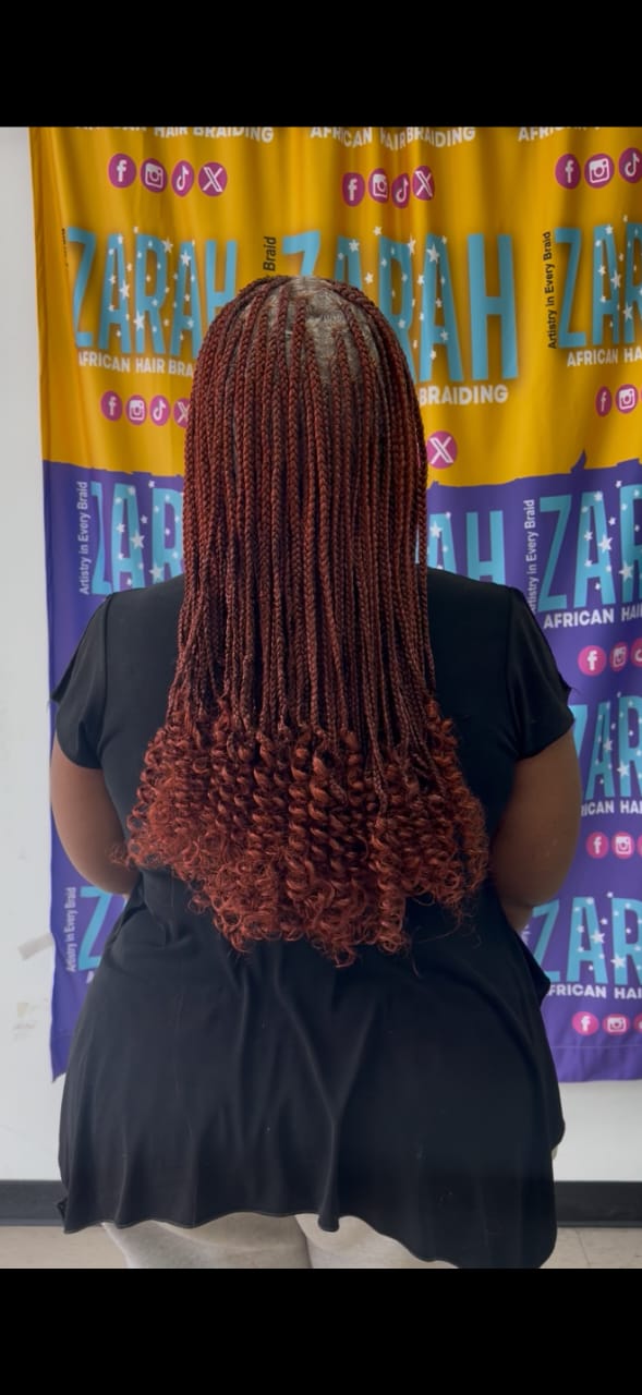 Long braids with curly ombre ends