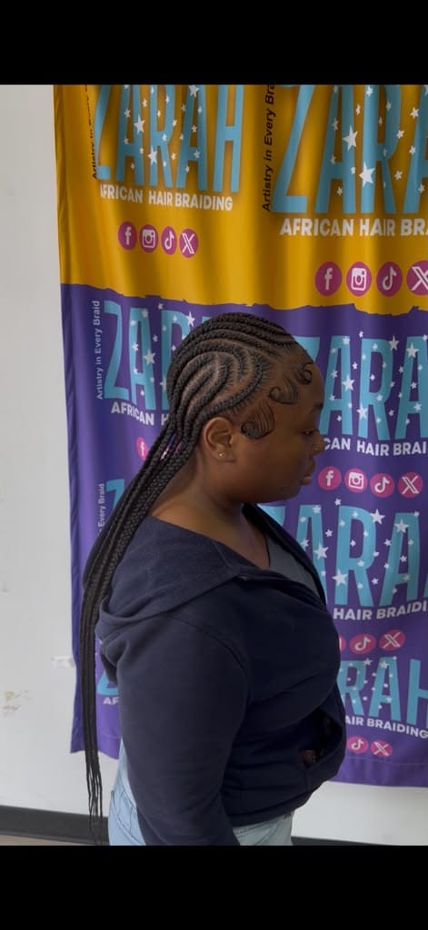 Side-swept braided ponytail